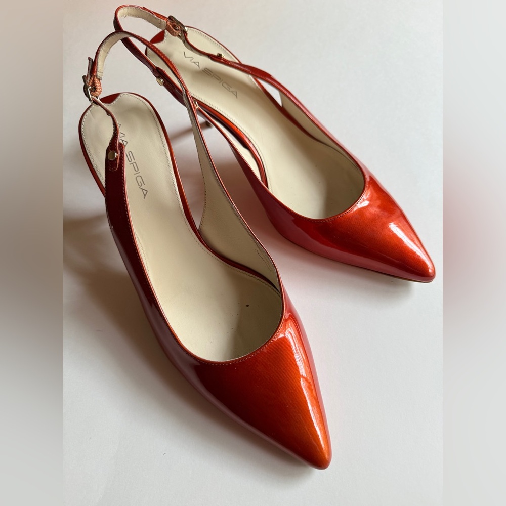 Via Spiga Women's Orange Slingback Heels